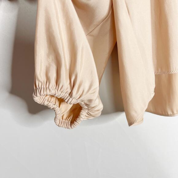 Ramy Brook XSmall Blush Pink The Jackson Cold Shoulder Studded Blouse Top Satin - Picture 7 of 13